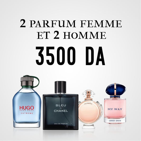 2 Parfums Femme et 2 Homme